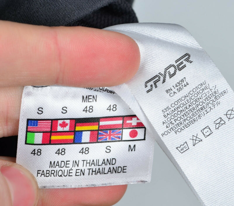 Spyder Men's Sz Small Gray Webbed Long Sleeve Ski 1/4 Zip Pullover Top