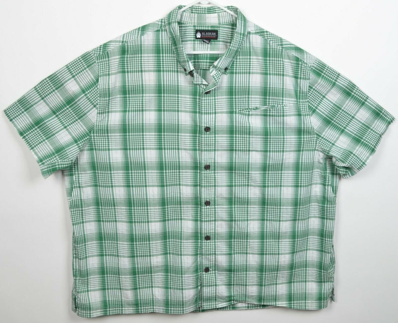 Alaskan Hardgear Men's 3XL Duluth Trading Green Plaid Button-Front Shirt