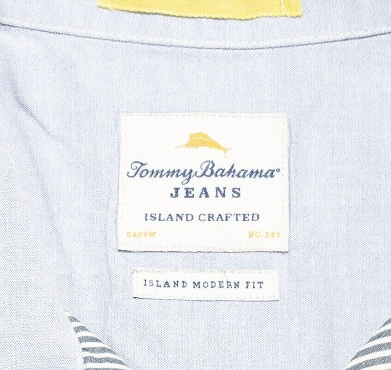 Tommy Bahama Hula Girl Shirt Men's XL Button-Up Long Sleeve Island Modern Gray