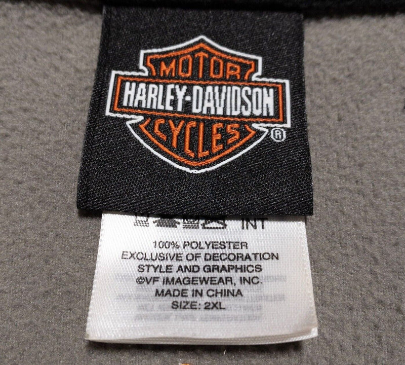 Harley-Davidson Sweatshirt Men's 2XL Pullover 1/4 Zip Gray Black Biker Logo