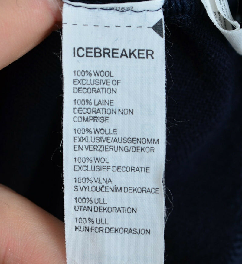 Icebreaker Merino Men's Sz 2XL 100% Merino Wool 1/4 Zip Navy Blue Sweater