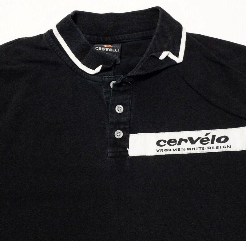 Castelli Polo Shirt Large Men's Cycling Racing Black Cervelo Scorpion