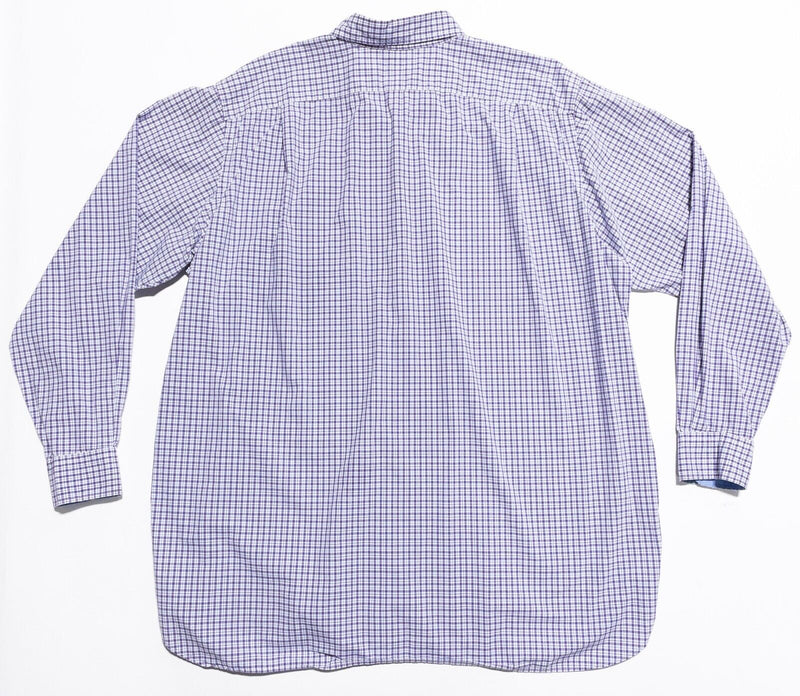 Polo Ralph Lauren Shirt Men's 2XLT Tall Stretch Purple Plaid Check Button-Up