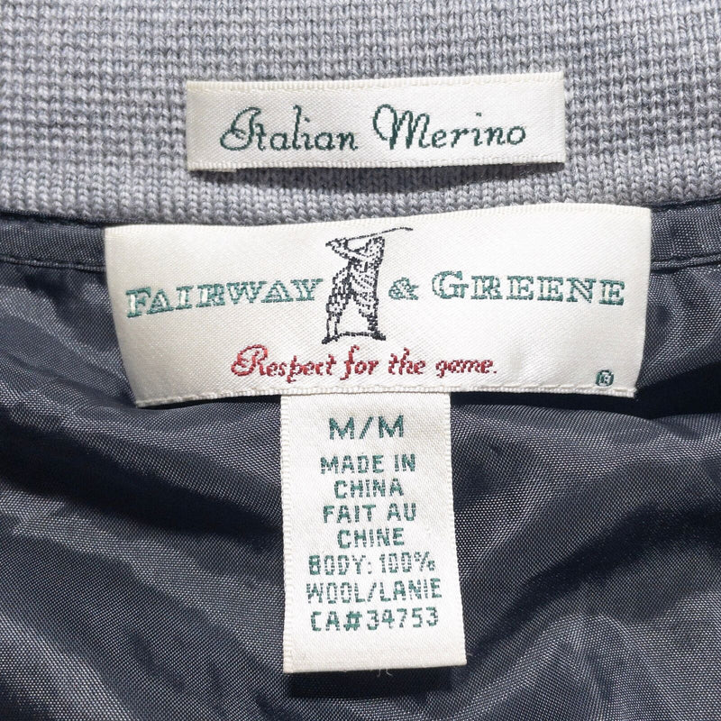 Fairway & Greene Sweater Men's Medium Lined Merino Wool Golf 1/4 Zip Pullover