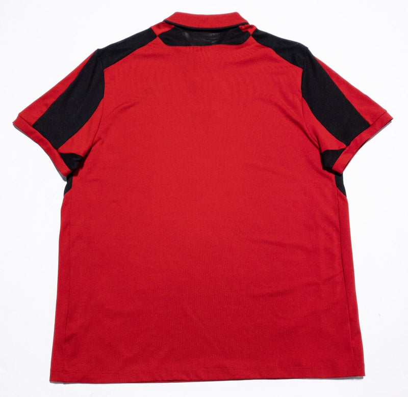 RLX Ralph Lauren Golf Polo Shirt Men's Large Red Snap Collar Wicking Stretch