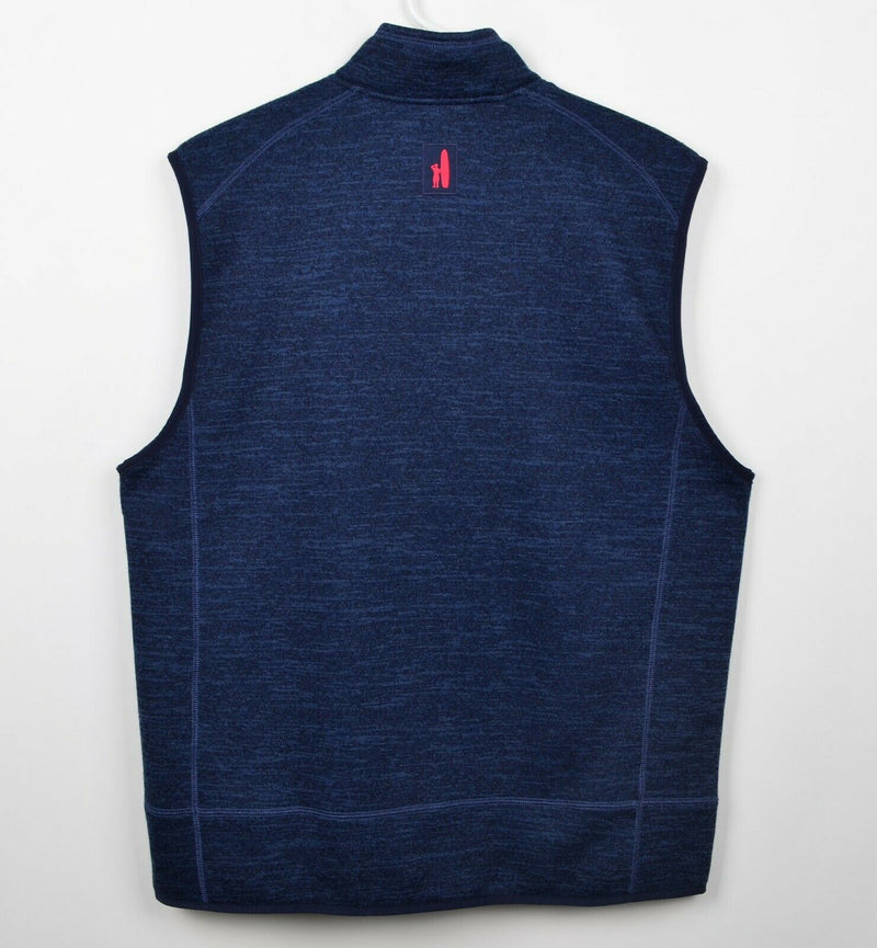 Johnnie-O Men's Sz Large Lined Navy Blue Full Zip Fleece Vest