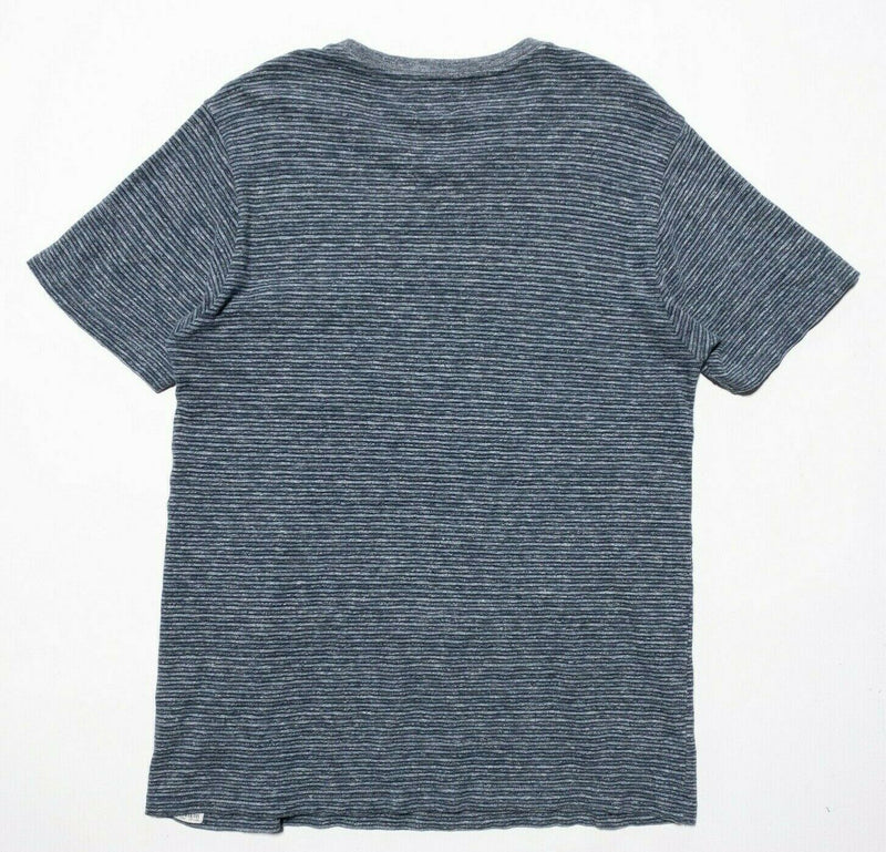 Faherty T-Shirt Medium Men's Pocket Crew Neck Short Sleeve Blue Striped