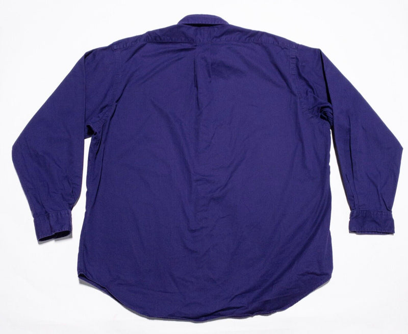 Polo Ralph Lauren Shirt Mens XL Long Sleeve Button-Down Solid Purple Vintage 90s