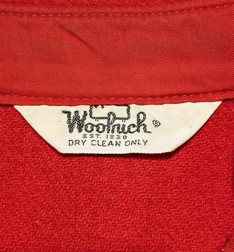 Woolrich Flannel Wool Blend Solid Red Button-Front Vintage 70s Shirt Men's Large