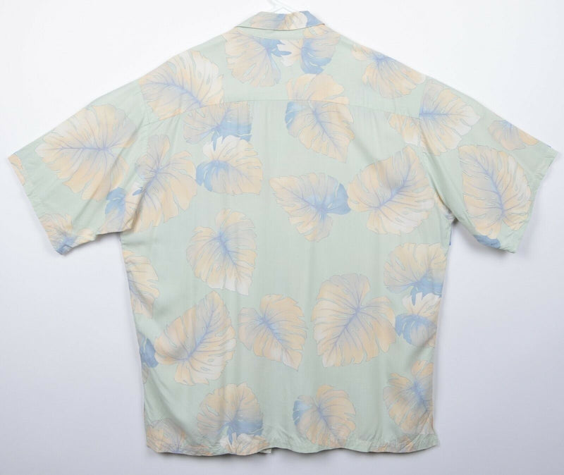 Vtg Tori Richard Men's Sz XL 100% Viscose Floral Green USA Hawaiian Shirt
