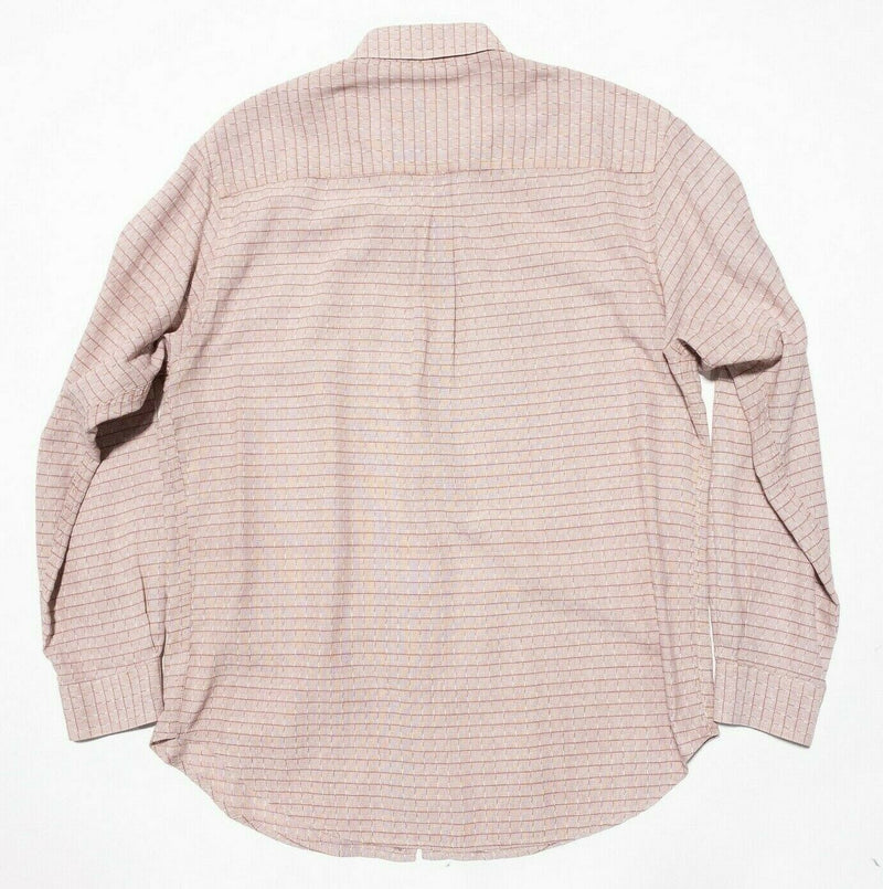 Territory Ahead Men's Long Sleeve Shirt Medium Button-Down Red/Pink Woven