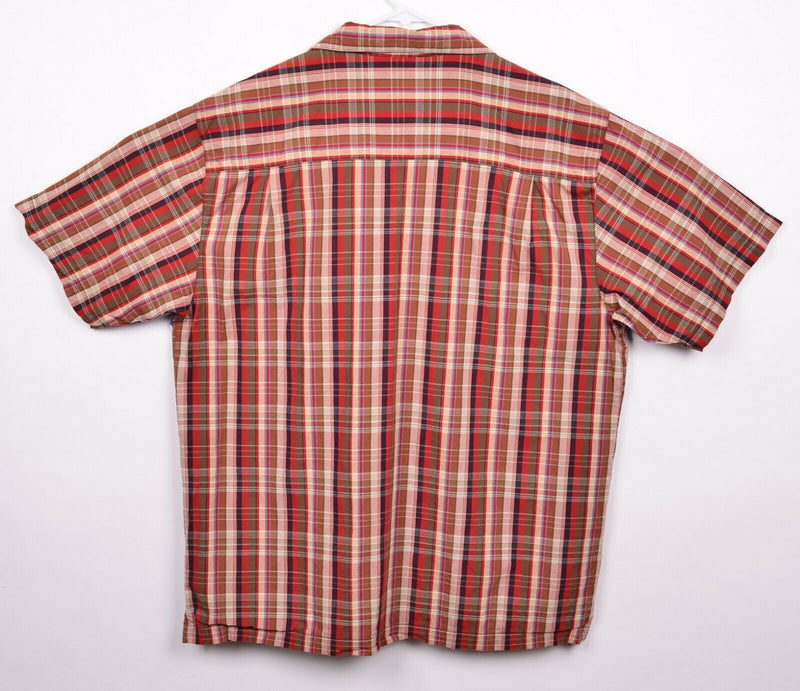 Pendleton Men's Large "Bamboo Shirt" Cotton Blend Red Plaid Button-Front Shirt