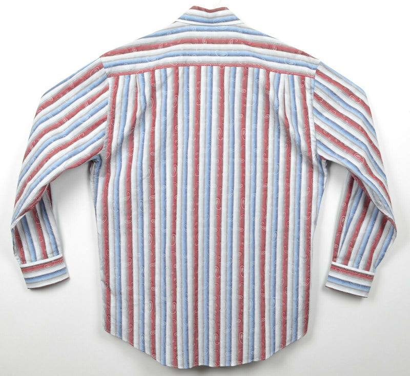 Alan Flusser Men's Sz Small Paisley Striped Long Sleeve Button-Front Shirt NWT