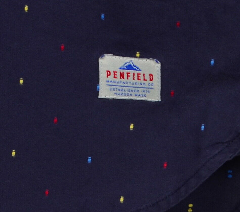 Penfield Men's XL Classic Fit Navy Blue Polka Dot Button-Down Shirt