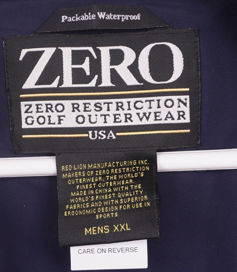 Zero Restriction Men's 2XL Packable Waterproof Red Full Zip Rain Golf Jacket
