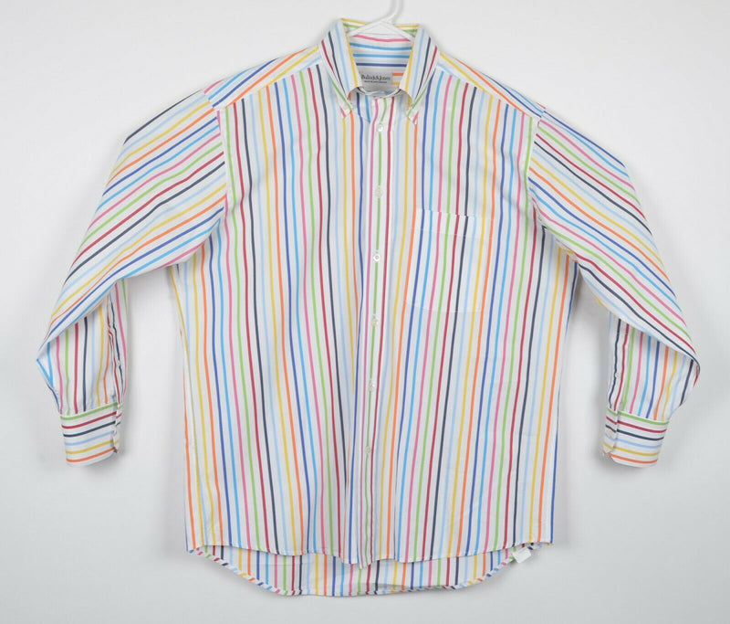 Bullock & Jones Men's Large Multi-Color Striped Switzerland Button-Down Shirt