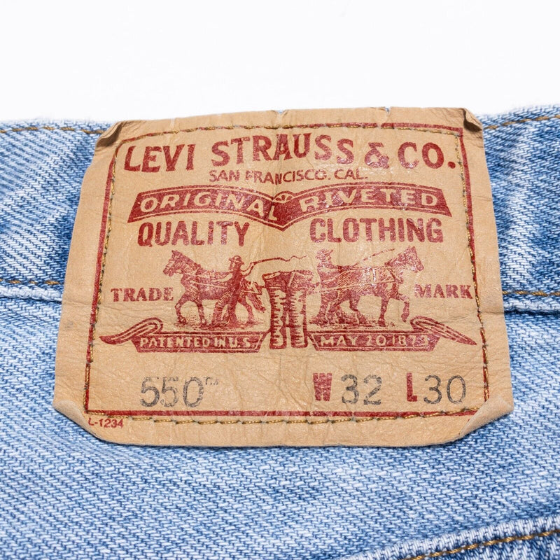 Levi's 550 Jeans Men's 32x30 Denim Relaxed Fit Straight Leg Vintage Light Wash