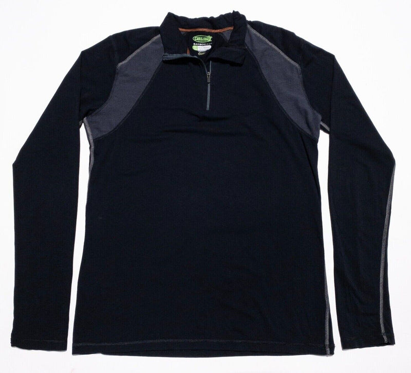 Cariloha Bamboo 1/4 Zip Men's Large Pullover Tasc Black Wicking Stretch