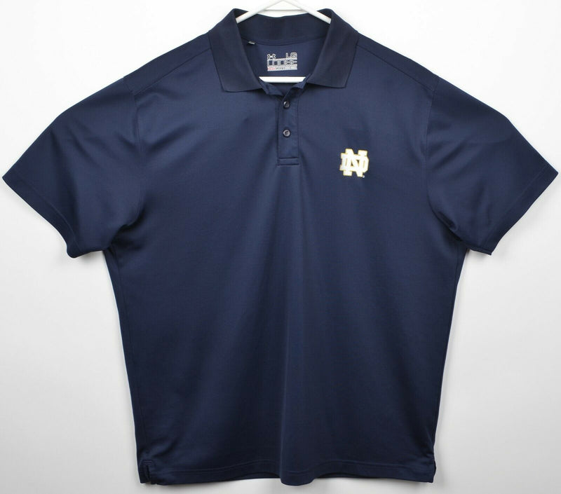 Notre Dame Men's Large Loose Under Armour HeatGear Navy Blue Polo Shirt