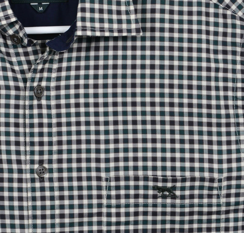 Rodd & Gunn Men's Medium Original Fit Green Black Plaid Check Long Sleeve Shirt