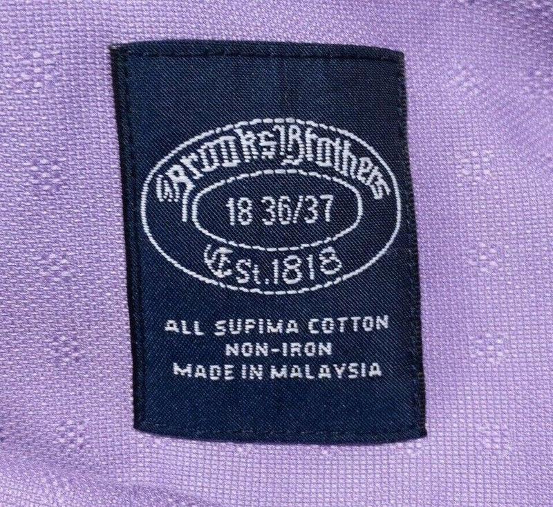 Brooks Brothers 18-36/37 Dress Shirt Men's Purple Long Sleeve Non-Iron New