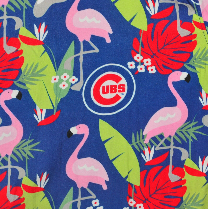 Chicago Cubs Men's Medium Floral Flamingo MLB Short Sleeve Hawaiian Shirt