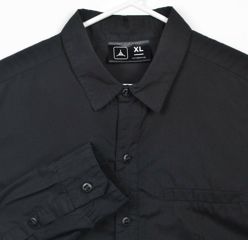 Triple Aught Design TAD Men's XL Solid Black Tradecraft Button-Front Shirt