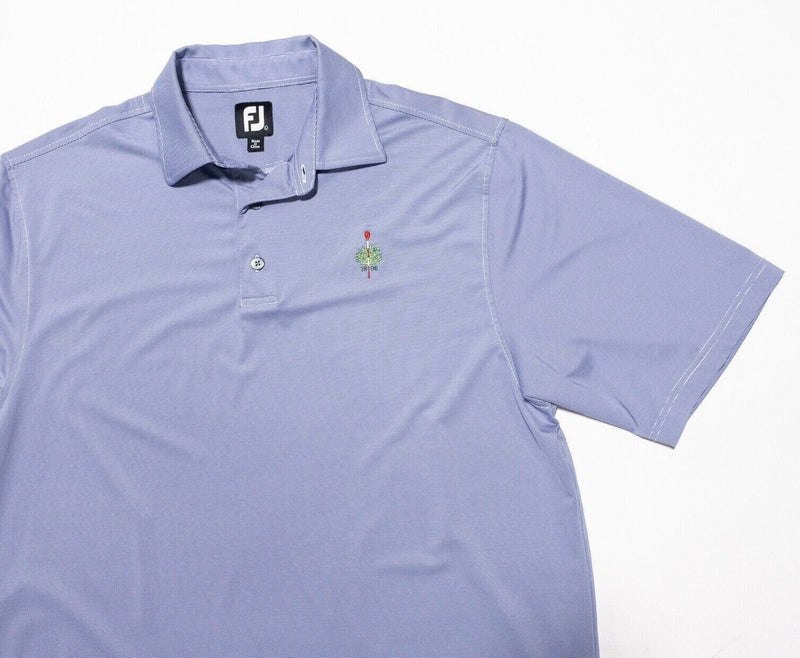 FootJoy Large Golf Shirt Men's Polo Purple Striped Wicking Stretch Performance