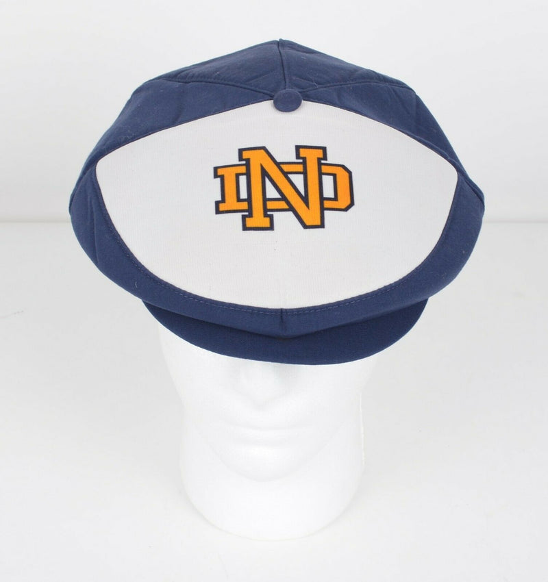 Vtg Notre Dame Men's One Size Champion Navy Blue White ND Newsboy Hat Cap