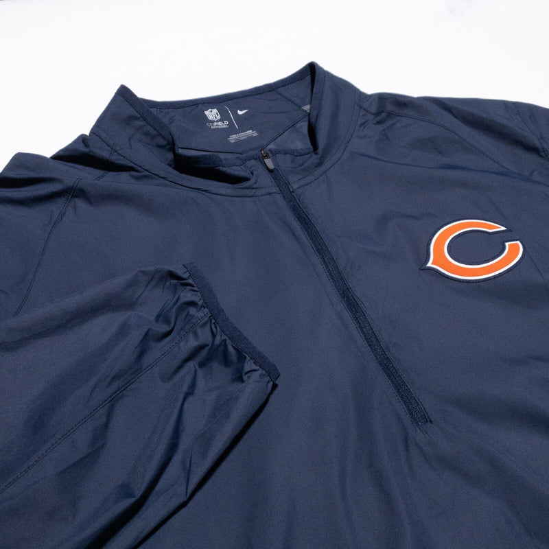 Chicago Bears Jacket Men's 3XL Nike NFL On Field 1/4 Zip Pullover Navy Blue