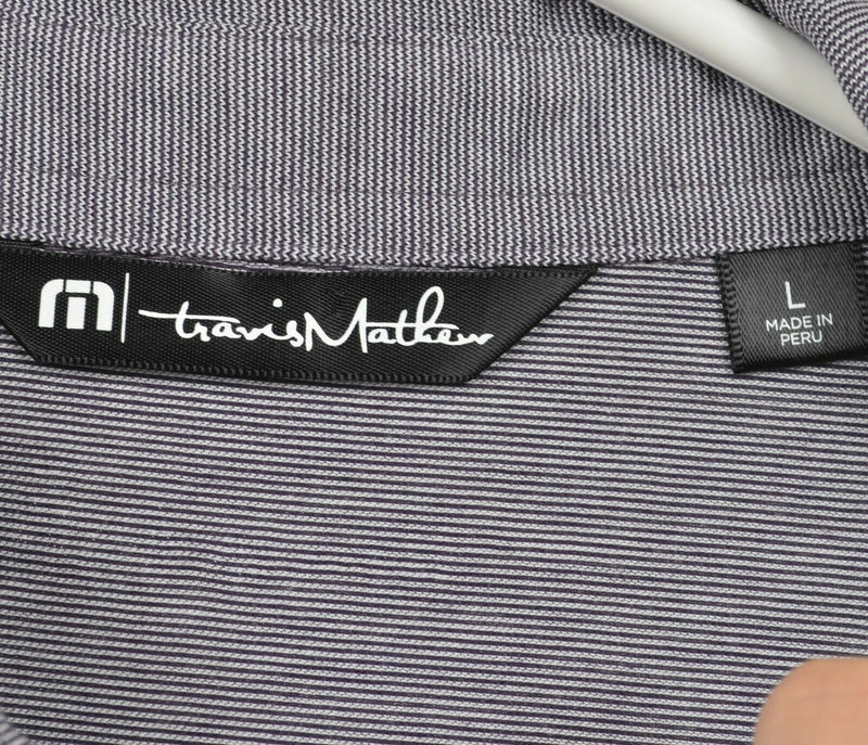 Travis Mathew Men's Large Heather Purple Pima Cotton Poly Blend Golf Polo Shirt