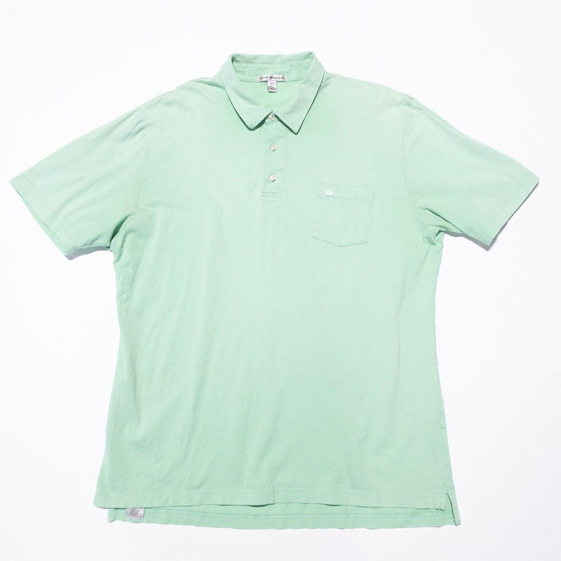 Peter Millar Polo Men's XL Crown Sport Golf Light Green Pocket Collared