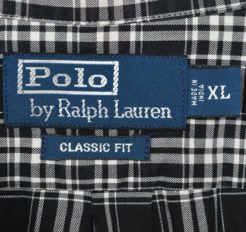 Polo Ralph Lauren Men's XL Classic Fit Black Plaid Button-Front Shirt