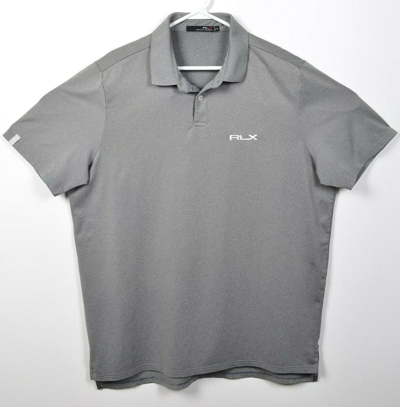RLX Ralph Lauren Men's XL Heather Gray Wicking Golf Embroidered Logo Polo Shirt