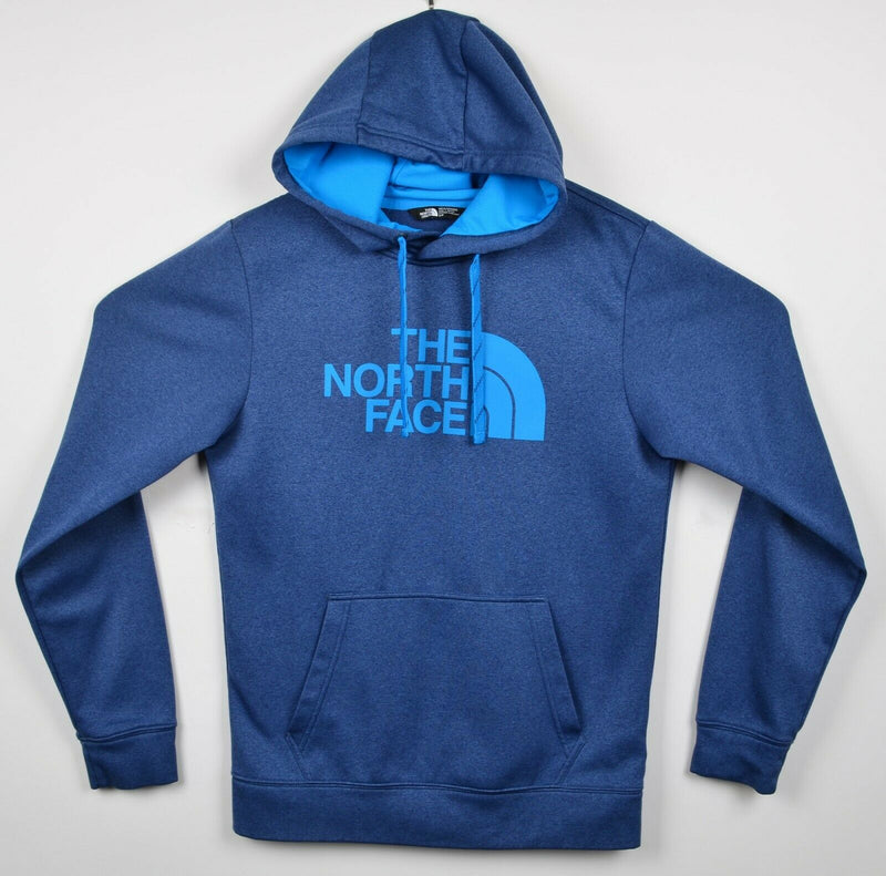 The North Face Men's Small Blue Logo Spell Out Pullover TNF Hoodie Sweatshirt