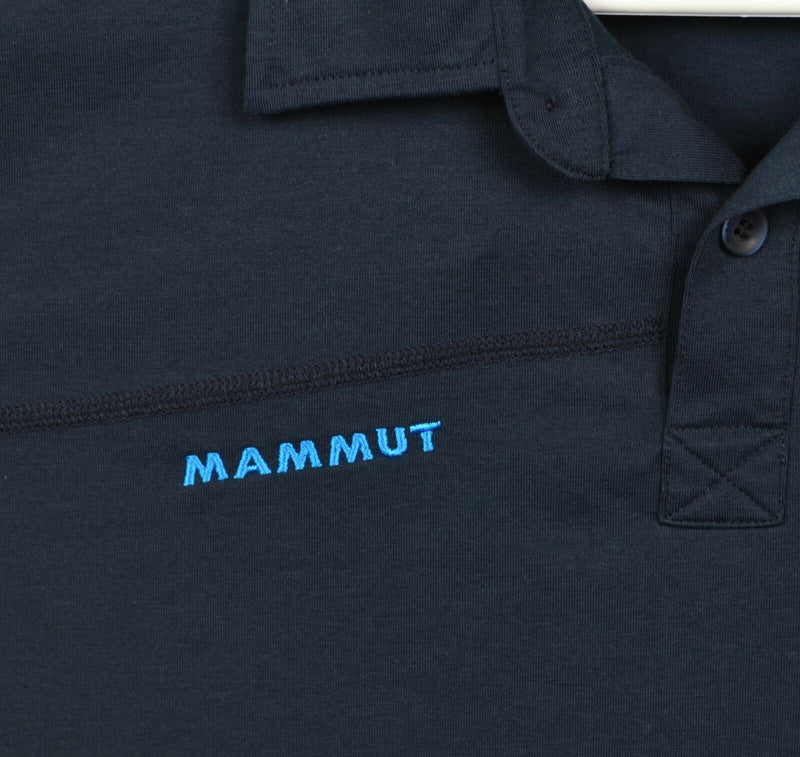 Mammut Men's Large Navy Blue Logo Polyester Stretch Short Sleeve Polo Shirt