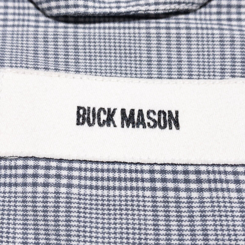 Buck Mason Shirt Men's Large Plaid Gray Button-Front Long Sleeve Modern