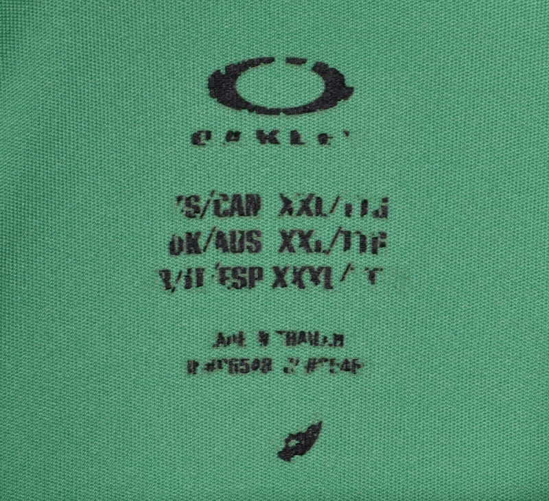 Oakley Hydrolix Men's Sz 2XL Green White Golf Polo Shirt