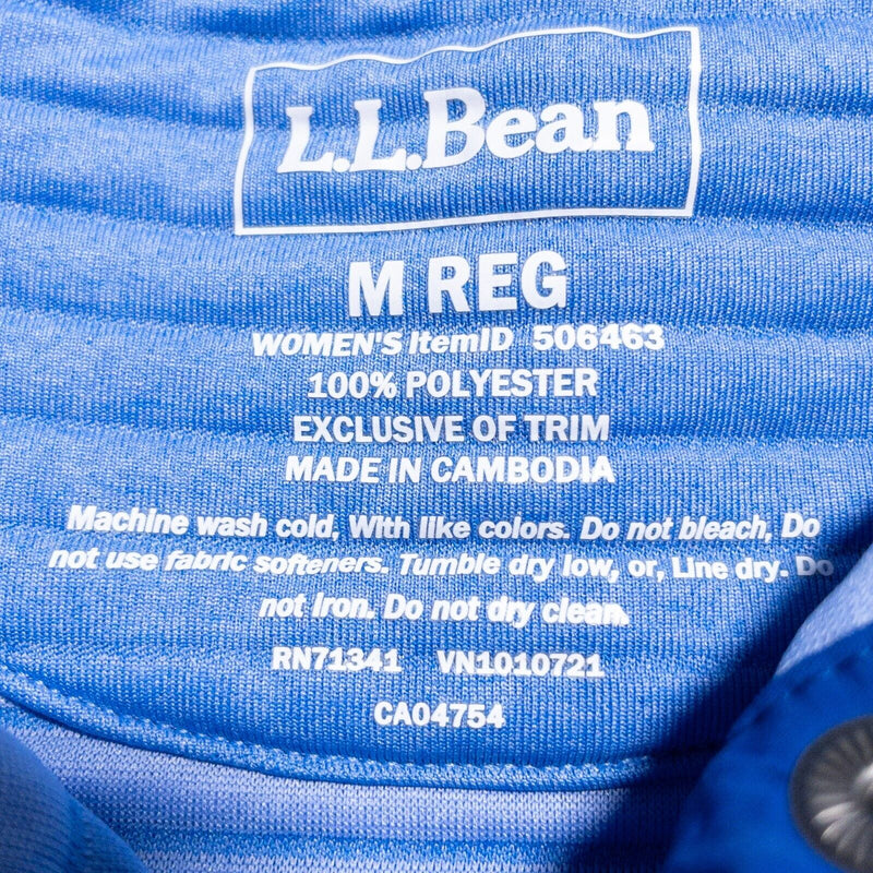 L.L. Bean Airlight Pullover Women's Medium Ribbed Mock Neck Blue 506463