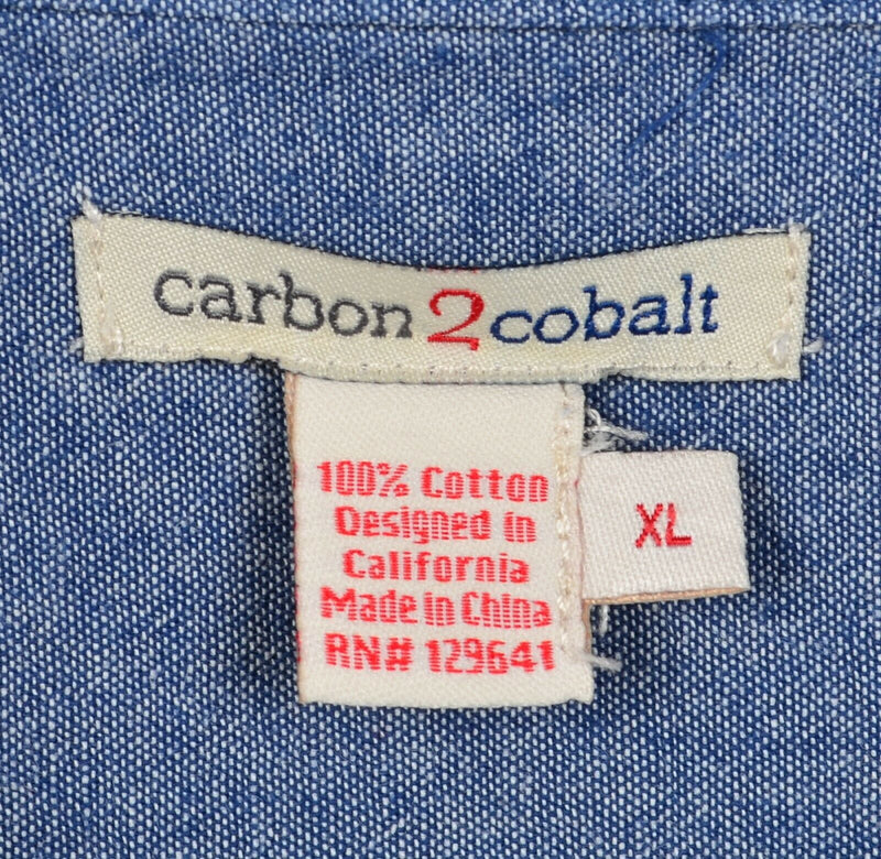 Carbon 2 Cobalt Men's XL Solid White Flip Cuff Long Sleeve Button-Front Shirt