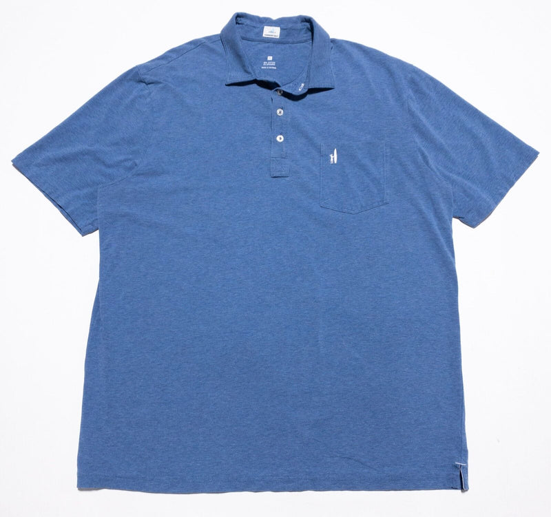 johnnie-O Hanging Out Polo Shirt Men's XL Blue Pocket Surfer Logo Preppy Casual