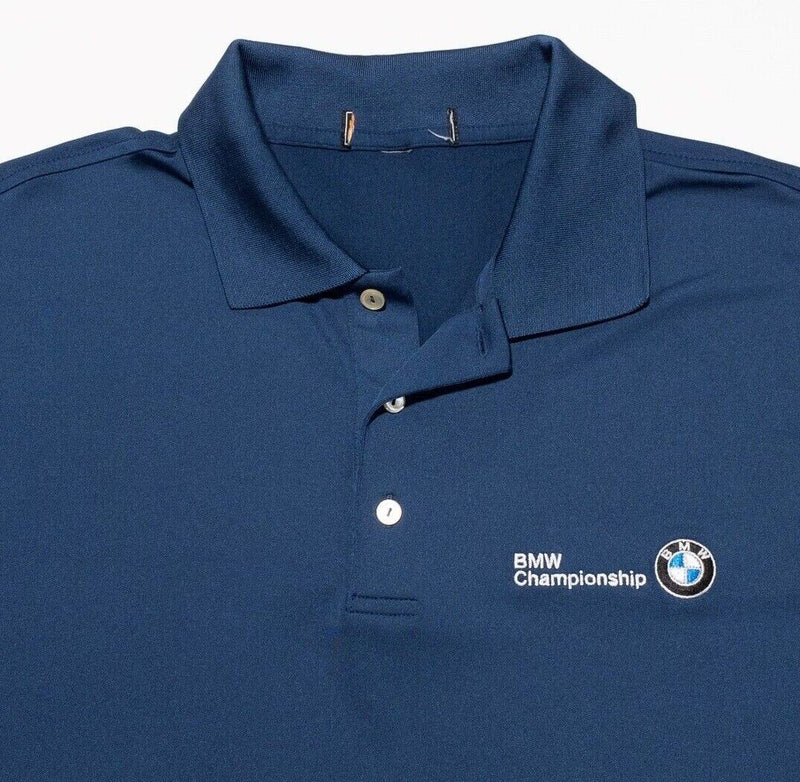 BMW Champions Men's Fits XL Peter Millar Summer Comfort Golf Polo Blue Wicking