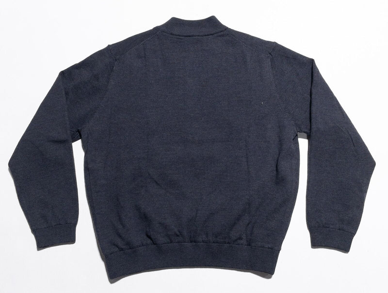 Bobby Jones Lined Sweater Men's Large Merino Cashwool Pullover 1/4 Zip Golf Gray
