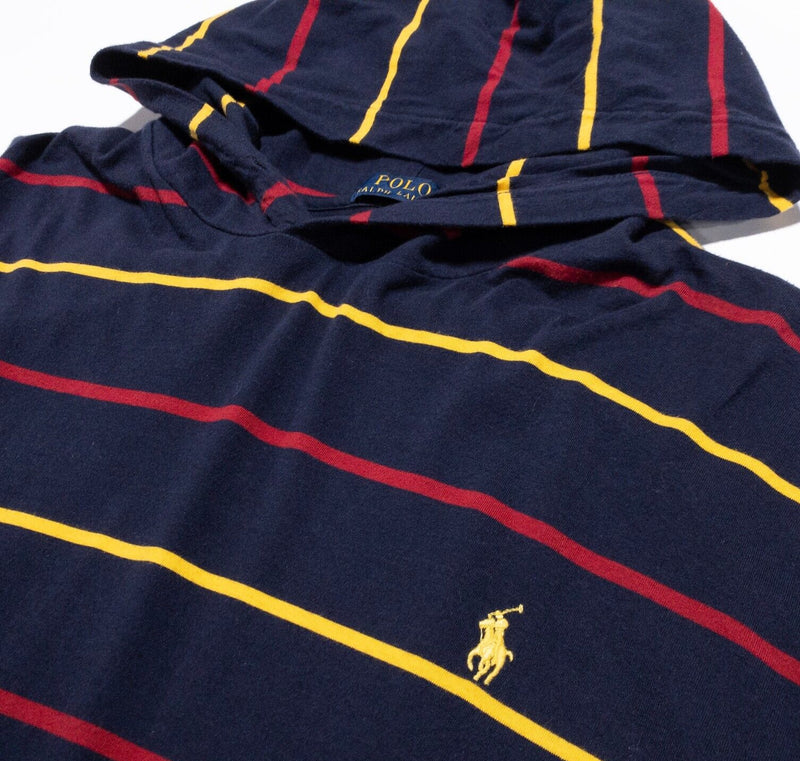 Polo Ralph Lauren Hoodie Men's 2XB Striped Blue Red Lightweight 2XL Big & Tall