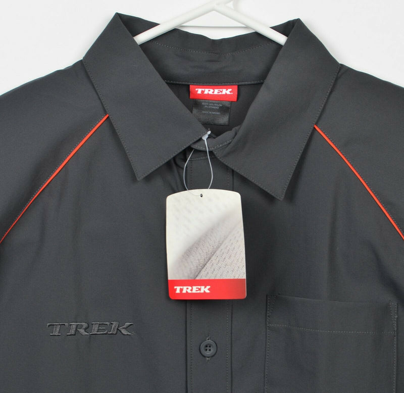 Trek Bicycles Men's Medium Shop Shirt Gray Nylon Short Sleeve Mechanic Shirt