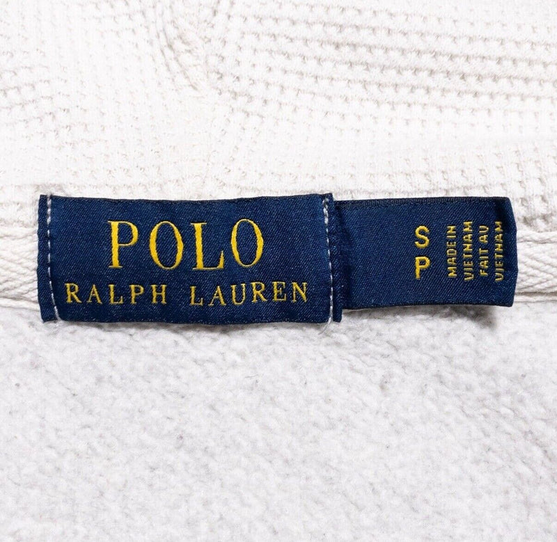 Polo Ralph Lauren Hoodie Men's Small Full Zip Heavyweight Heather Gray Preppy