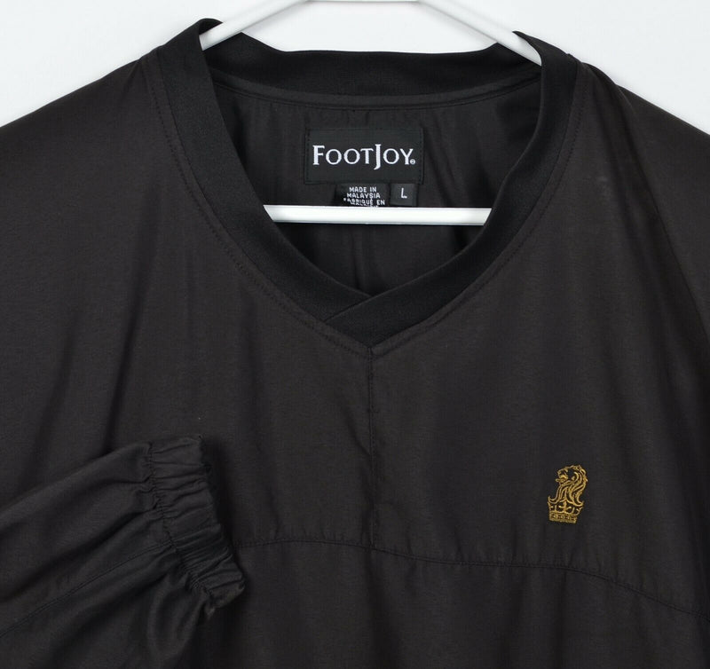 FootJoy Men's Large Ritz-Carlton Golf Solid Black Pullover Windbreaker Jacket