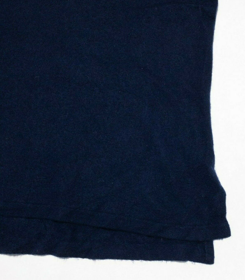 Polo Ralph Lauren 100% Cashmere Navy Blue Collared Polo Shirt Men's XL