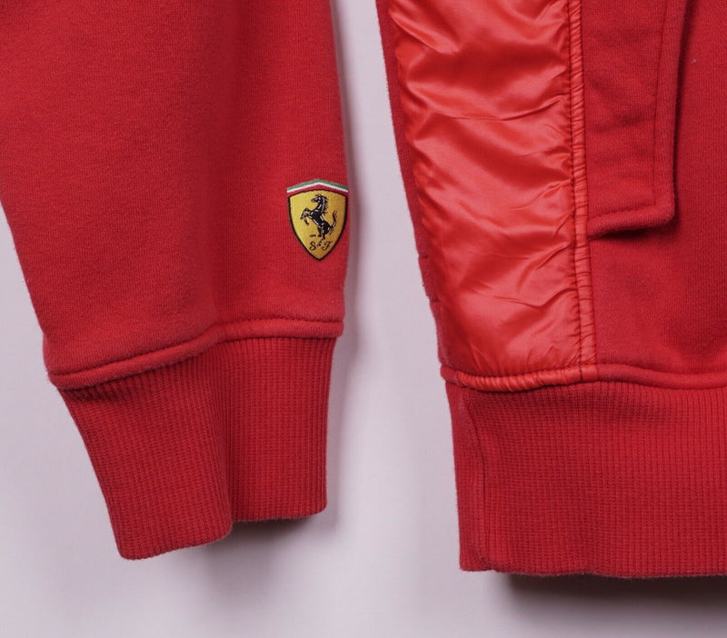 Puma Ferrari Men's Sz 2XL Sport Lifestyle Red Full Zip Hooded Sweatshirt Jacket