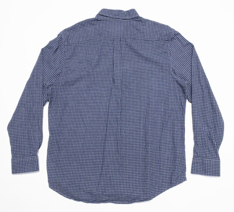 Vineyard Vines Whale Shirt Large Men's Gray Blue Check Long Sleeve Button-Down